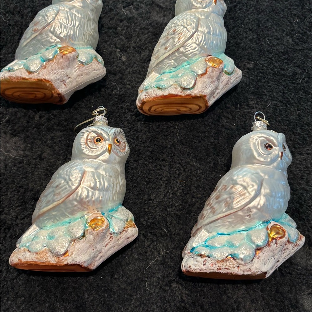 Macy's Silver and Gold Owl Ornaments